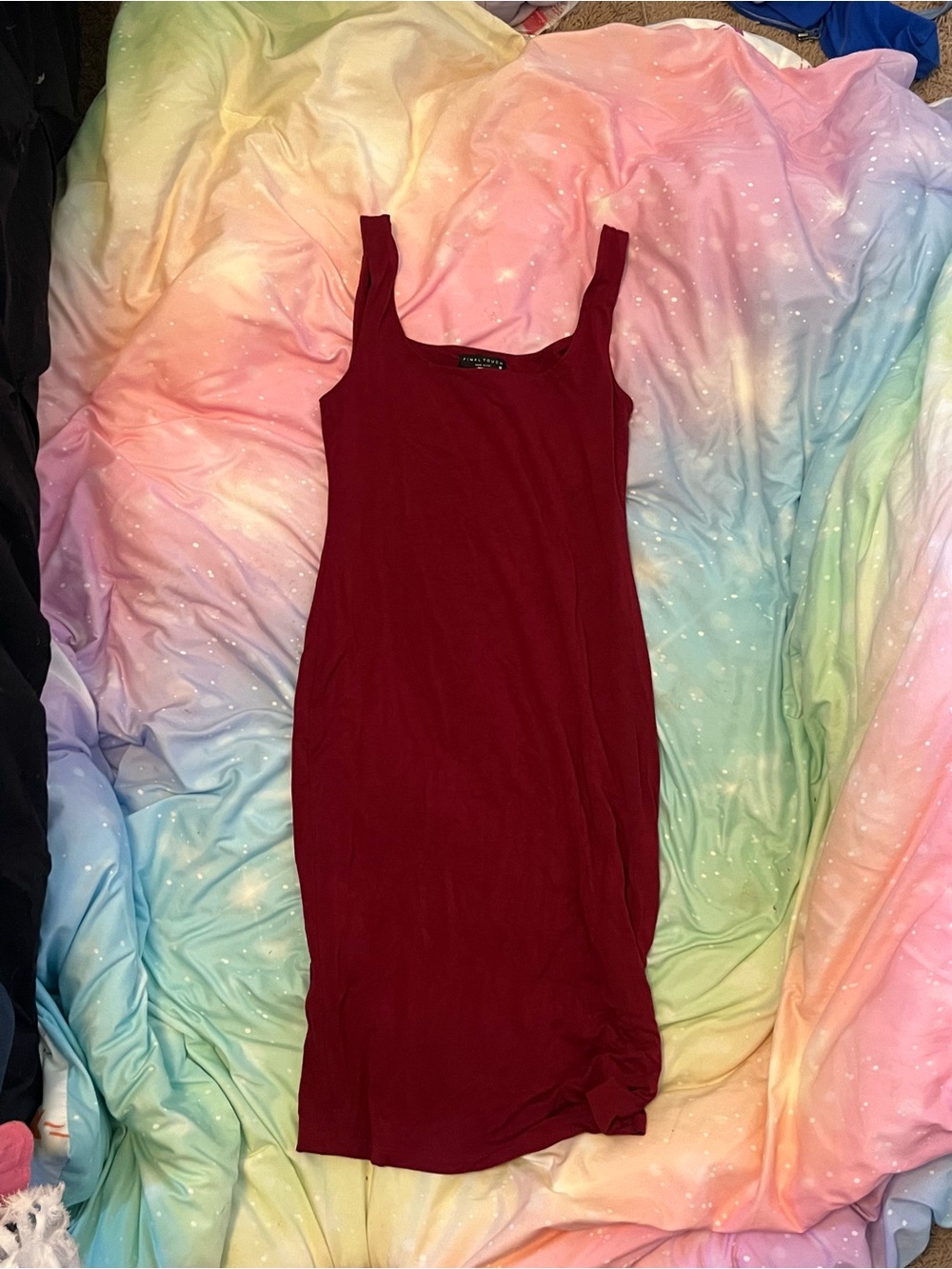 Final Touch Sleeveless Wine Midi Dress